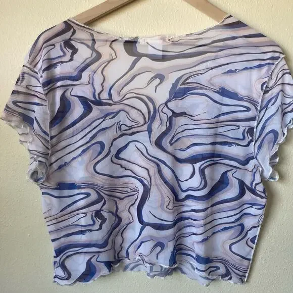 Torrid Festi Cropped Mesh Exposed Seam Top 00 in Multi Color - Picture 9 of 12